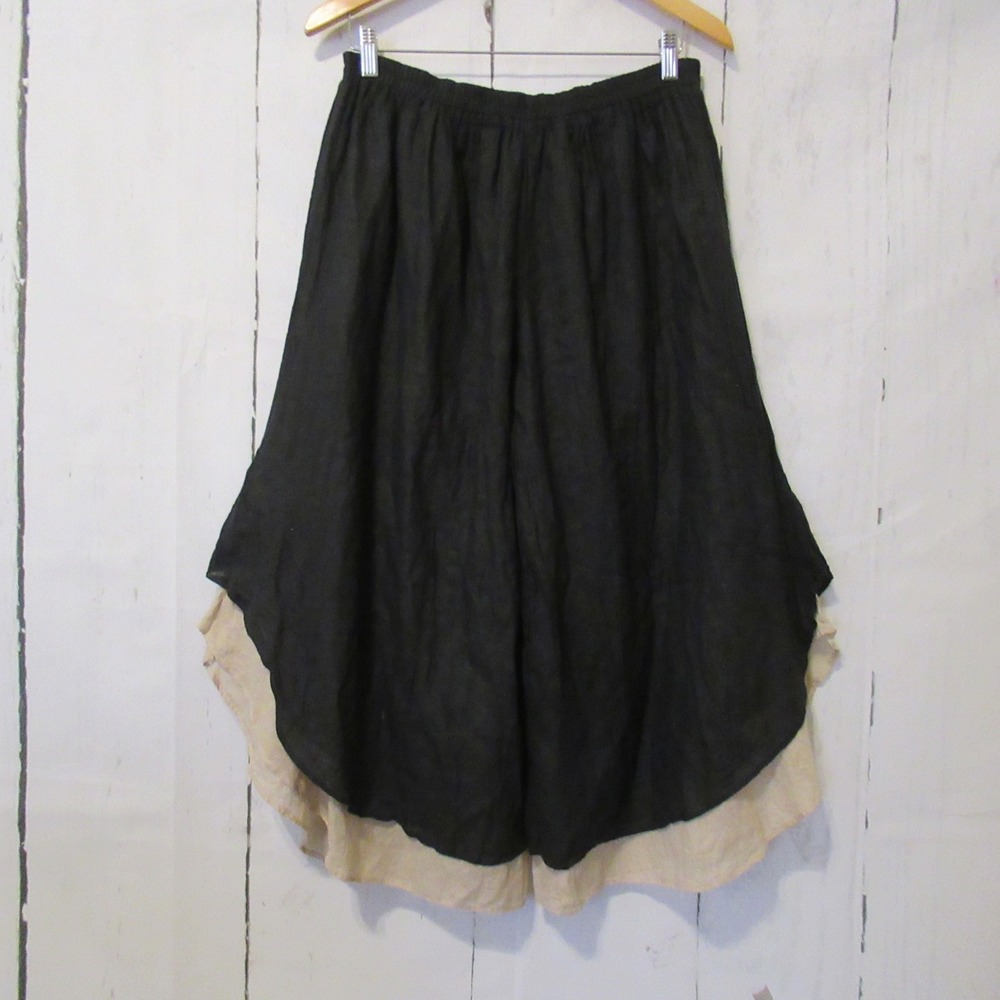 JP and Mattie Pants M Pull On High Rise Wide Leg Crop Lagenlook Artsy Minimalist
